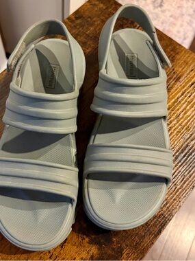 Hunter Sage Green Adjustable Slingback Sandals